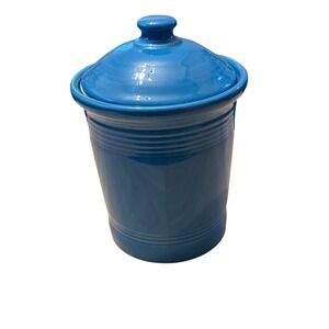 Fiesta Lapis Blue Medium Ceramic Canister with Lid Homer Laughlin USA Pottery